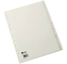 Intercalaires en plastique, A-Z, A4, PP, gris, 20