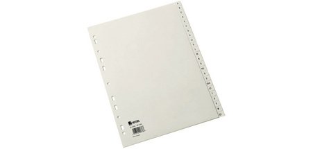 Intercalaires en plastique, A-Z, A4, PP, gris, 20