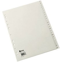 Tabbladen, plastic, A-Z, A4, PP, grijs