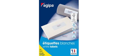 Etiquette universelle, 199,6 x 289,1 mm, blanc