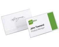 Porte-badge avec épingle torsadée, 60 x 30 mm