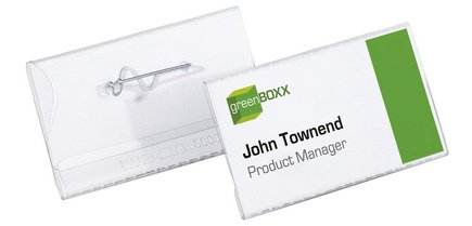 Porte-badge avec épingle torsadée, 60 x 30 mm