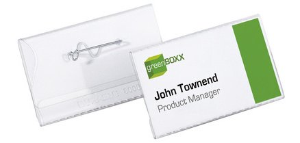 Porte-badge avec épingle torsadée, 90 x 54 mm