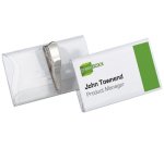 Porte-badge, avec pince crocodile, 90 x 54 mm