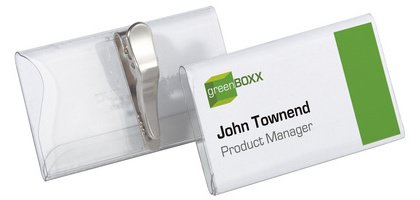 Porte-badge, avec pince crocodile, 90 x 54 mm