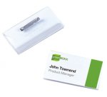 Porte-badge avec épingle, 75 x 40 mm