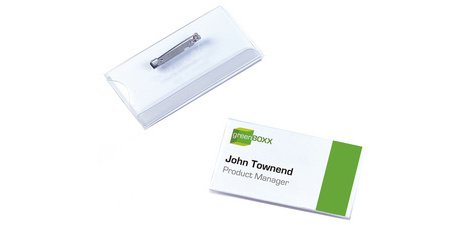 Porte-badge avec épingle, 75 x 40 mm