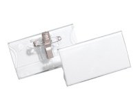 Porte-badge avec pince & épingle, en acrylique