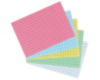 Fiches bristol, A5, quadrillé, blanc