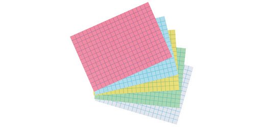 Bristol cards, A5, quadrille, white