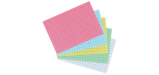 Fiches bristol, A5, quadrillé, blanc