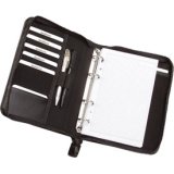 Serviette classeur 'LUINO', A5, similicuir, noir