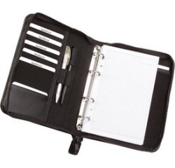 Serviette classeur 'LUINO', A5, similicuir, noir