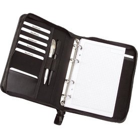 Serviette classeur 'LUINO', A5, similicuir, noir