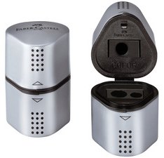 FABER-CASTELL Taille-crayon 3 trous GRIP, argent