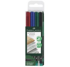 Permanente marker FABER-CASTELL MULTIMARK M - etui van 4 stuks