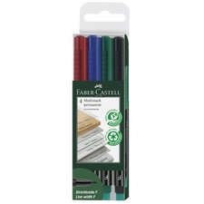 Permanente marker FABER-CASTELL MULTIMARK F - etui van 4 stuks