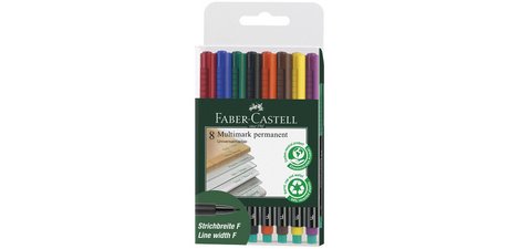 FABER-CASTELL MULTIMARK F Permanent Marker, set of 8
