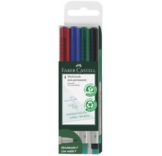 Niet-permanente marker FABER-CASTELL MULTIMARK S - etui van 4 stuks
