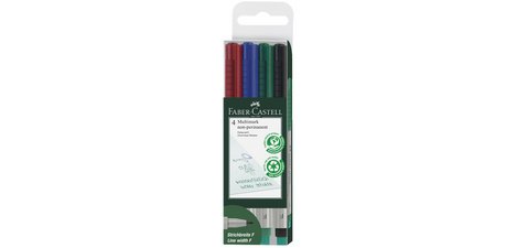 Niet-permanente marker FABER-CASTELL MULTIMARK M - etui van 4 stuks