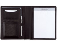 Conférencier 'BORMIO', A5, cuir nappa, noir