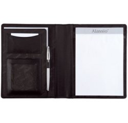 Conférencier 'BORMIO', A5, cuir nappa, noir