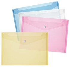Pochette à documents, A5, PP, blanc / transparent