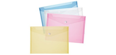 DL size document pouch, PP, white/transparent