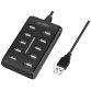 Hub USB 2.0, 10 ports, avec interrupteur, noir