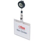 Badge avec enrouleur, 90 x 60 mm