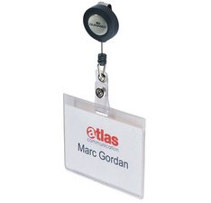 Badge avec enrouleur, 90 x 60 mm