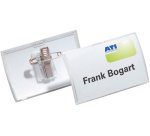 Porte-badge Click Fold, avec pince combi, 75 x 40 mm