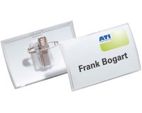 Porte-badge Click Fold, avec pince combi, 75 x 40 mm