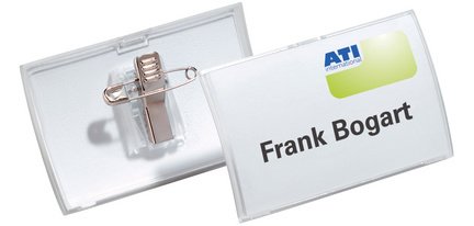 Porte-badge Click Fold, avec pince combi, 75 x 40 mm
