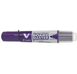 Marqueur pilot v-board master recycle effacable a sec et    rechargeable pointe ogive     large 6 mm coloris violet