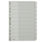 Intercalaires en carton mylar, chiffres, A4, 1-10,gris