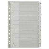 Intercalaires en carton mylar, chiffres, A4, 1-10,gris