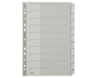 Intercalaires en carton mylar, chiffres, A4, 1-10,gris