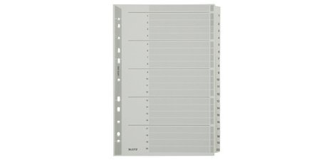 Intercalaires en carton mylar, chiffres ,A4, 1-20,gris