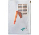 Pochette à fermeture zip, format A4, PVC, grainé