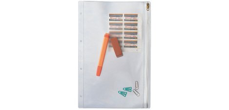 Reißverschlusstasche, A4-Format, PVC, genarbt