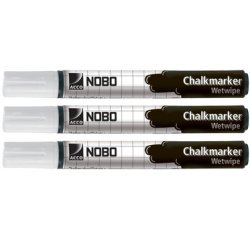 Marqueur craie, nettoyage humidifié, blanc
