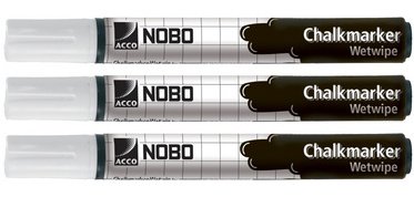 Marqueur craie, nettoyage humidifié, blanc