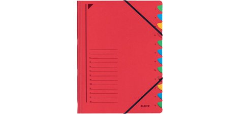 chemise trieur, A4, carton, 12 compartiments