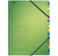 chemise trieur, A4, carton, 12 compartiments