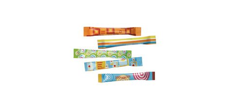 Sticks de sucre en poudre, présentoir en carton