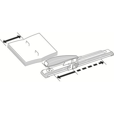 Grapadora de brazo largo Leitz - grapas 24/6 y 26/6 - capacidad para 40 hojas