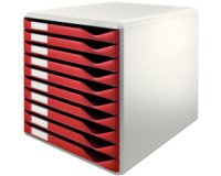 Leitz bloc à tiroirs gris clair/rouge