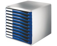 Module de classement formulaires,10 tiroirs,gris/bleu