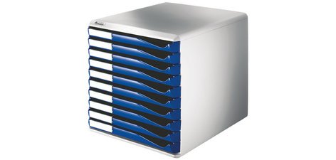 Module de classement formulaires,10 tiroirs,gris/bleu